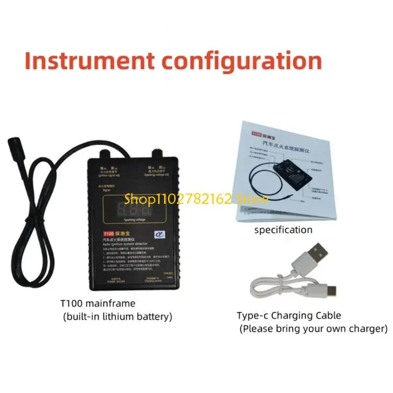 547B T100 Công cụ chẩn đoán đánh lửa xe Phân tích cuộn dây tín hiệu động cơ Thích hợp cho kỹ thuật viên ô tô Kiểm tra điện áp