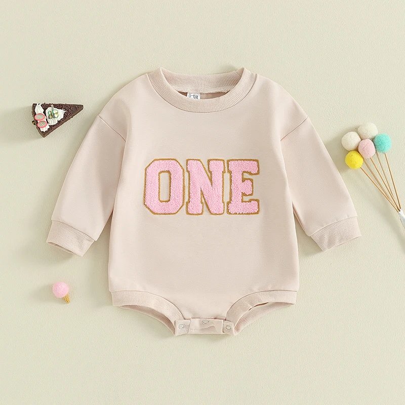 

Autumn Baby Girl Sweatshirt Romper Newborn Infant Baby Girls Cotton Fuzzy Letter Embroidery Long Sleeve Toddler Clothes Jumpsuit