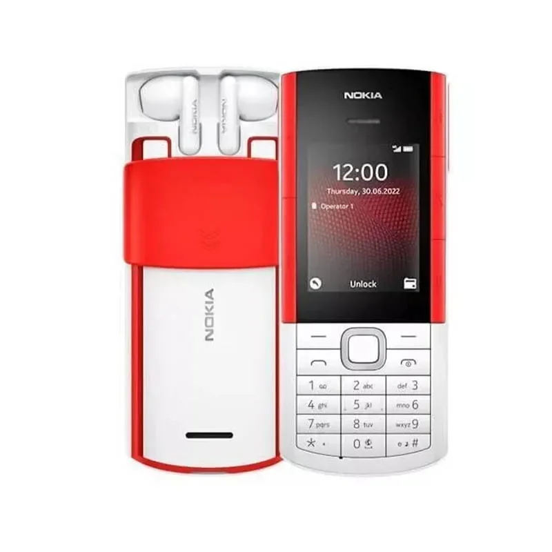 نوكيا 5710 ثنائي الشريحة 4G 1450mAh XpressAudio سماعات أذن لاسلكية مدمجة مشغل MP3 أزرار موسيقى 2.4 "هاتف متين بزر ضغط