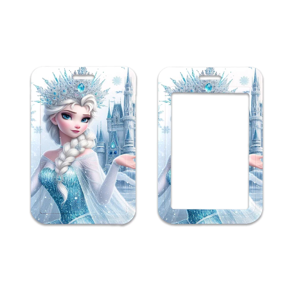 Encantador Cordón de películas de Anime Frozen, cuerda de teléfono de princesa Elsa para identificación, soporte de insignia, correa para el cuello, llavero, cordón Lariat, regalos para niñas