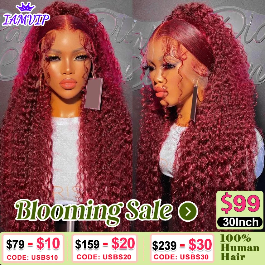13x4 13x6 Hd Transparent Lace Frontal Wigs Human Hair For Black Women Deep Remy Human Hair 99j Burgundy Lace Wig Pre Plucked