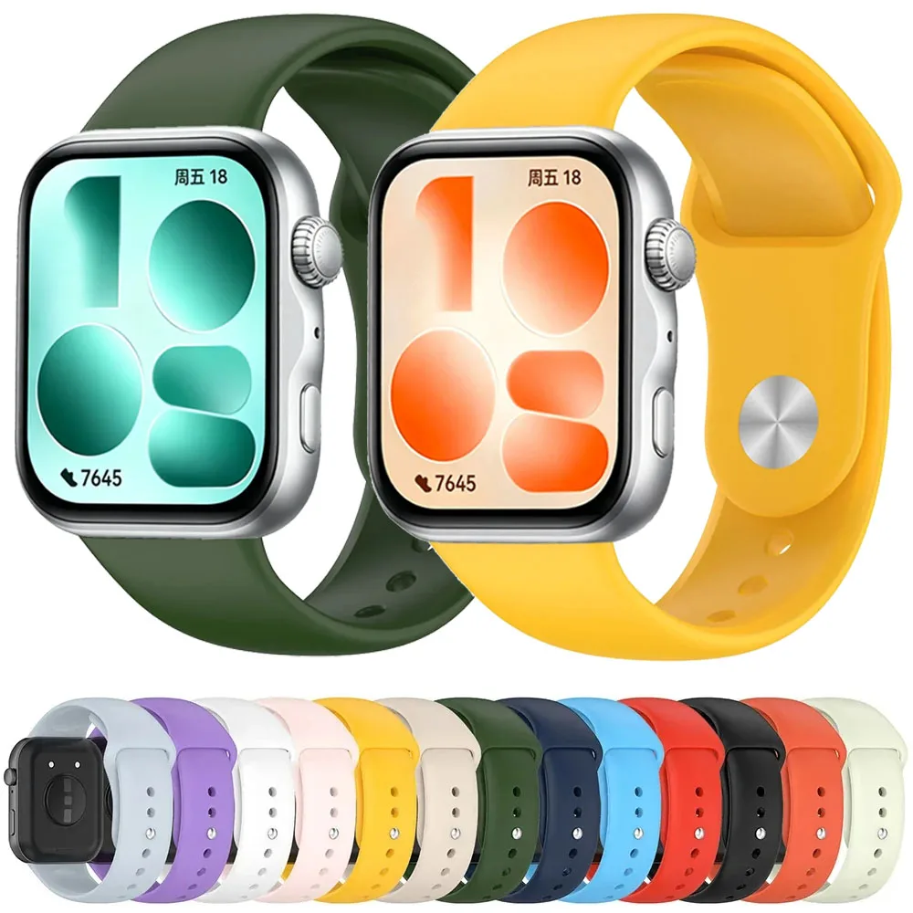 Sport-Silikonarmband für Huawei Watch Fit 3/4/5, bequemes Armband für Huawei Watch Fit 4 Pro-5 Pro, verstellbares Armband