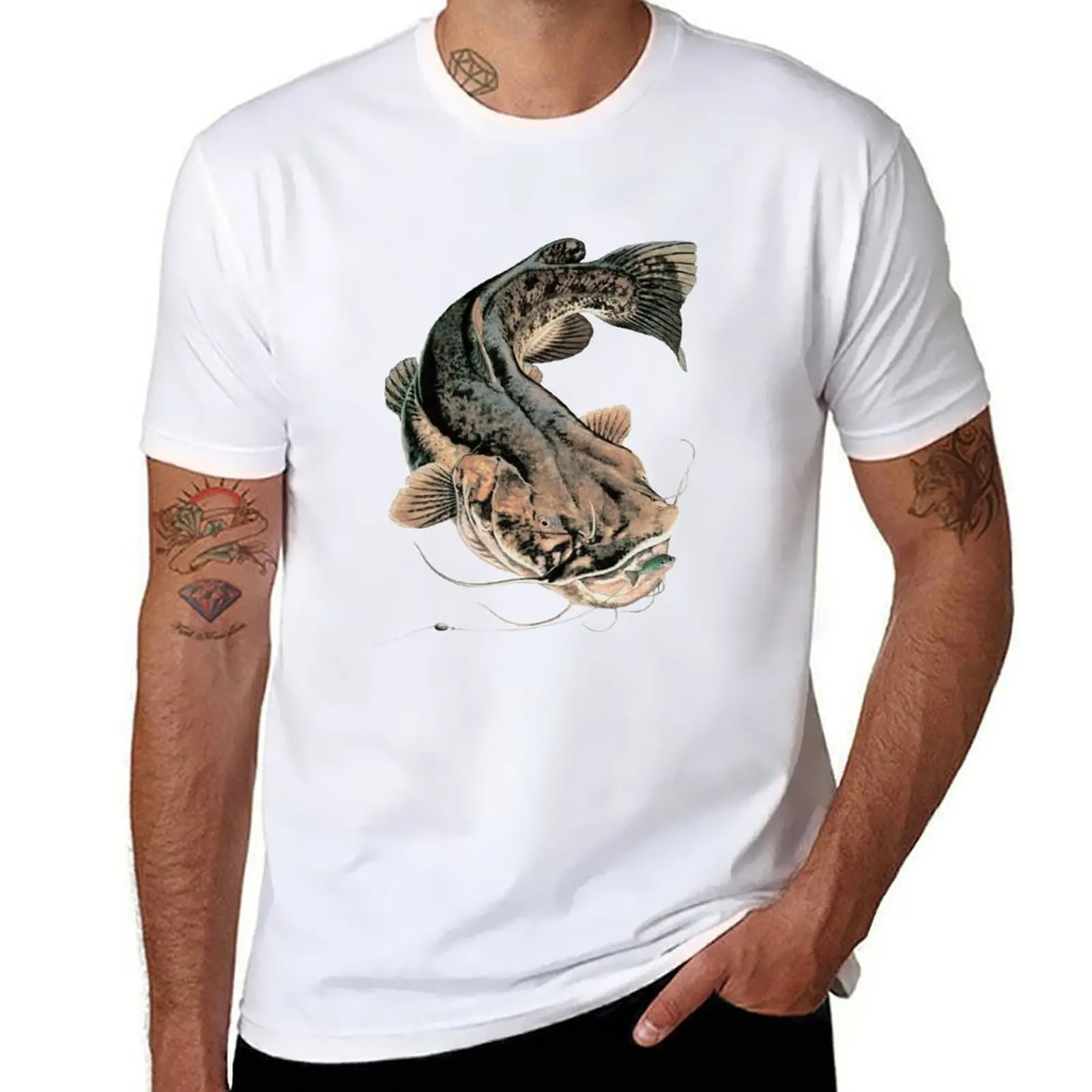 

Flathead Catfish Fishing T-Shirt t shirt men 100% cotton luxury brand men t shirt cotton 100% T-Shirt