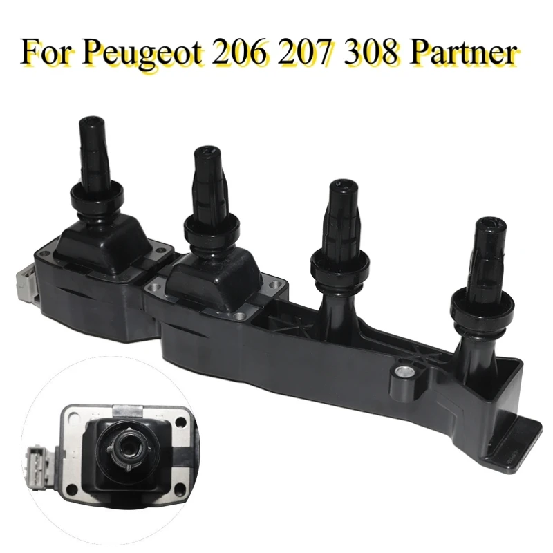 ​Auto Ignition Coil For Peugeot 206 2001 2002/207 2008 2010-2013/308 2009-2013/Partner 2004-2012 9636337880 2526182