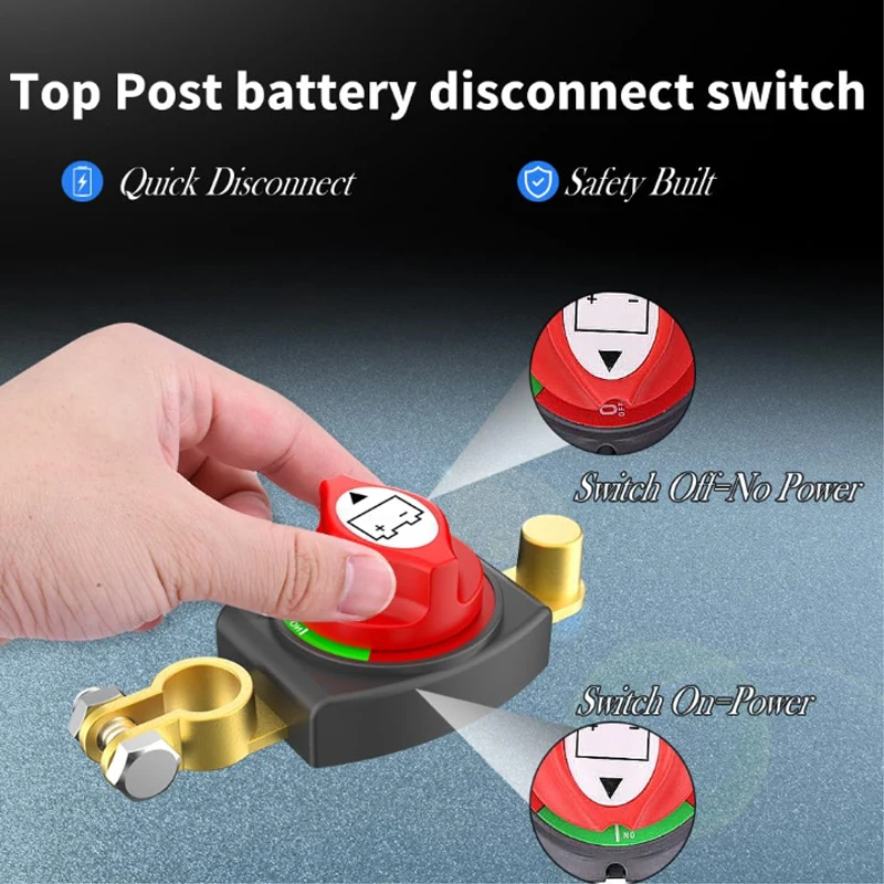 

Car Battery Disconnect Switch 275A 2 Position On/Off 12V-48V Power Isolator Cut Off Shut Off for Auto Car RV Boat Truck Vehicle