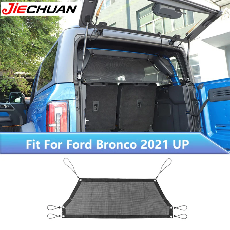 

JIECHUAN Car Trunk Heat Insulation Net Anti UV Sunshade Curtain Mesh Cover For Ford Bronco 2021 Up 2-Door,Protection Accessories
