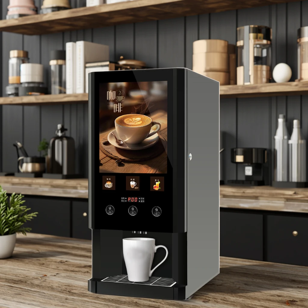 

3 in 1 Coffee and Commercial Hot Beverage Automatic 3 Instant Powder Coffee Vending Machine