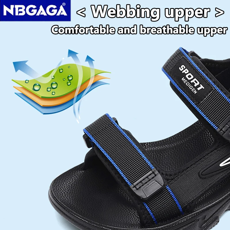 Summer Boy Leather Sandals Breathable Non-slip Durable Kids Outdoor Beach Shoes Lightweight Trend Casual Slippers for Children