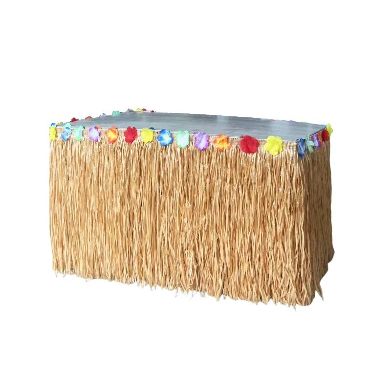 New Straw Table Skirt for Beach Parties & Holiday Gatherings Door Curtain Decorative Prop for Coastal Settings