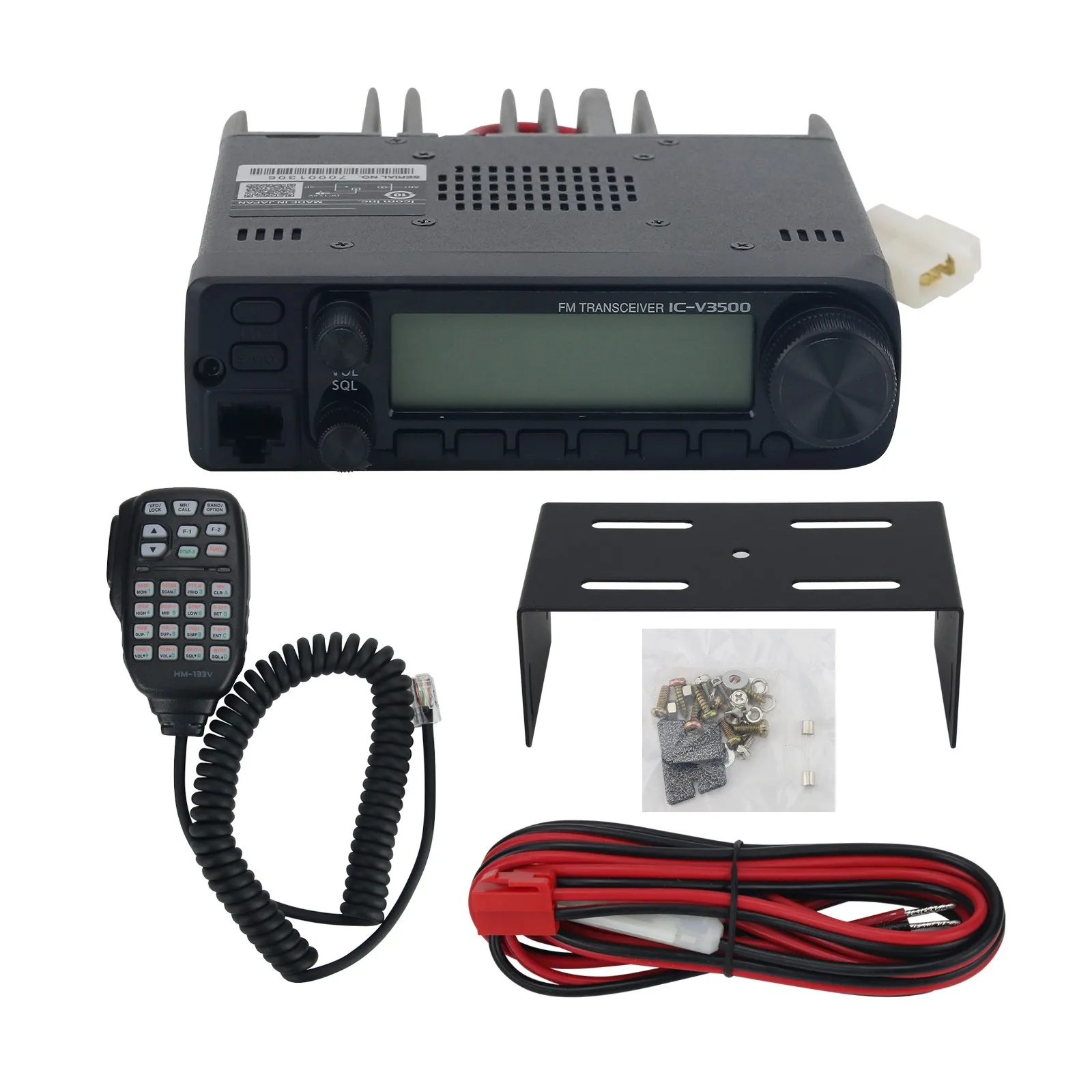 FM Transceiver IC-V3500 65W 144MHz VHF Mobile Radio with 207 Memory Channels & White LCD Backlight