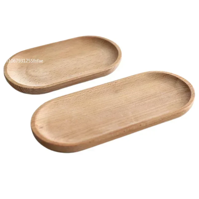 Japanese Style Food Oval Plate Wooden Serving Tray Tea Cup Saucer Trays Fruit Plate Storage Pallet Plate Kitchen Table Decor