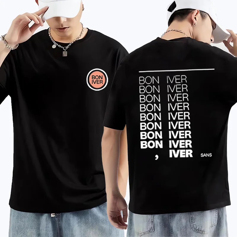

Bon Iver Sable Fable Album 2025 print T-shirt men women's classic 100% Cotton vintage short sleeve Summer Unisex plus size Tees