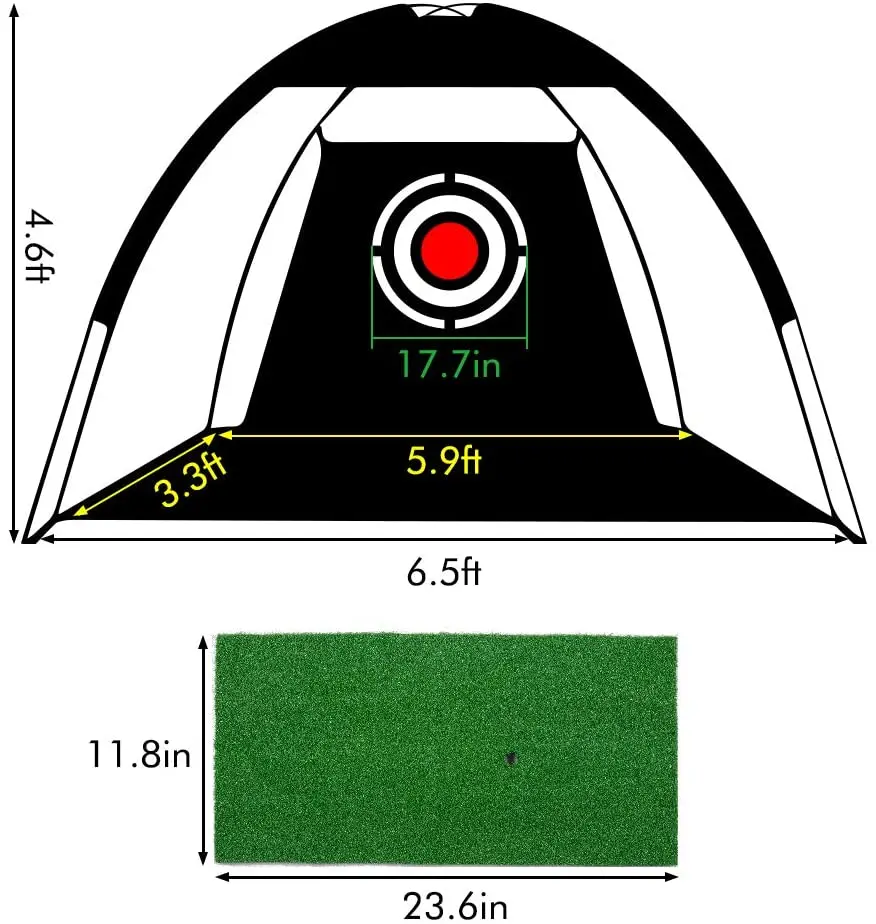 2m Indoor/outdoor Golf  hitting Training Net Foldable Targeting Tent Cage Practice Driving Durable Polyester Oxford Fabric