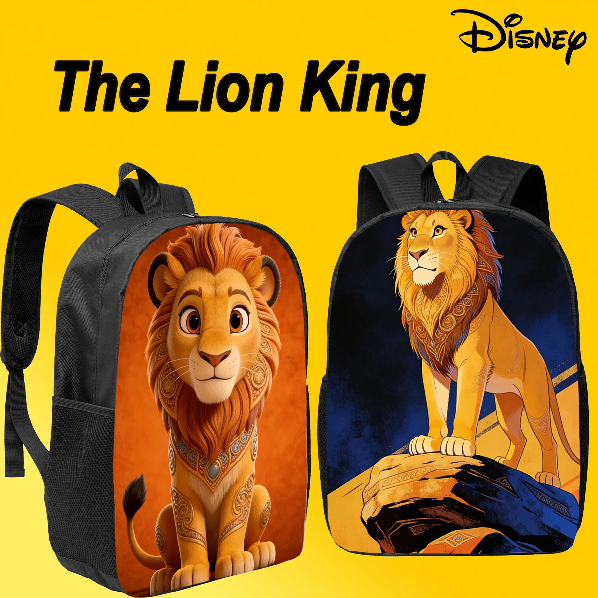 حقيبة ظهر ديزني 1 قطعة The Lion King، حقيبة كاجوال، سعة كبيرة، هدية عالية الجودة، استخدام يومي شخصي