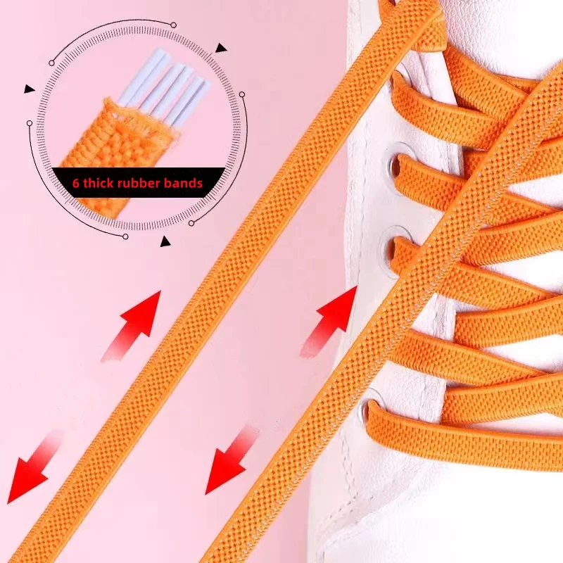 No Tie Flat Hiking Running Shoe Lace Elastic Shoelaces Outdoor Leisure Sneakers Quick Safety Flat Shoelace Kids Adult Lazy Laces image 4