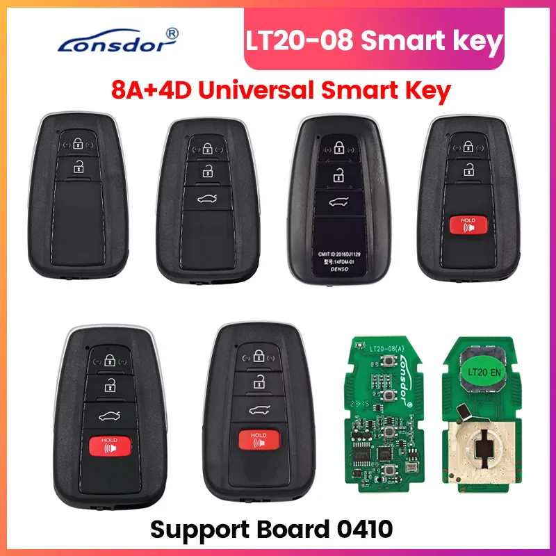 Lonsdor LT20-08 08NJ 8A+4D Universal Smart Key for Toyota & Lexus Work with K518ISE K518S KH100+ Support Board 0410