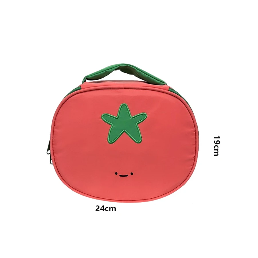 Tomatenförmige, niedliche Kosmetiktasche, wasserdichter tragbarer Make-up-Beutel aus Nylon, einzigartiges Design, Reisewaschtasche, multifunktionale Toilettenartikel-Tasche – Detail 6
