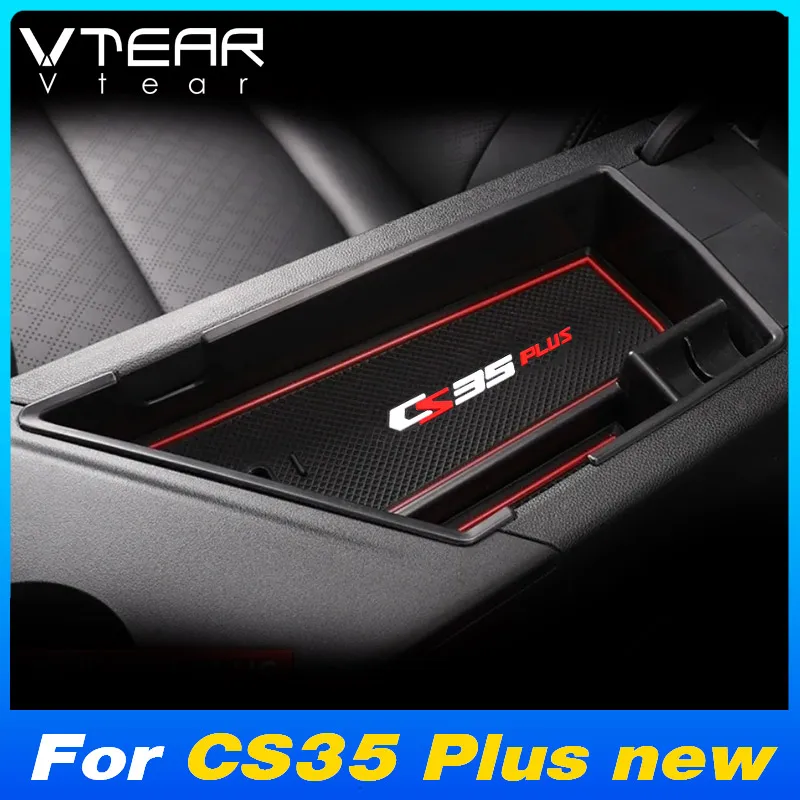 Vtear Car bracciolo Storage Box articoli vari Center Console Case Packing Cover Organizer interni per Changan CS35 Plus nuovo 2023-2024