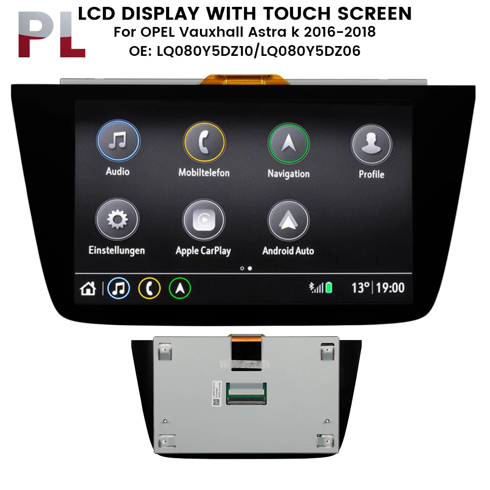 OEM 8 Inch Touchscreen LCD Display Assemblage voor OPEL Vauxhall Astra k Auto DVD GPS Navigatie LQ080Y5DZ06 LQ080Y5DZ10 - afbeelding 1