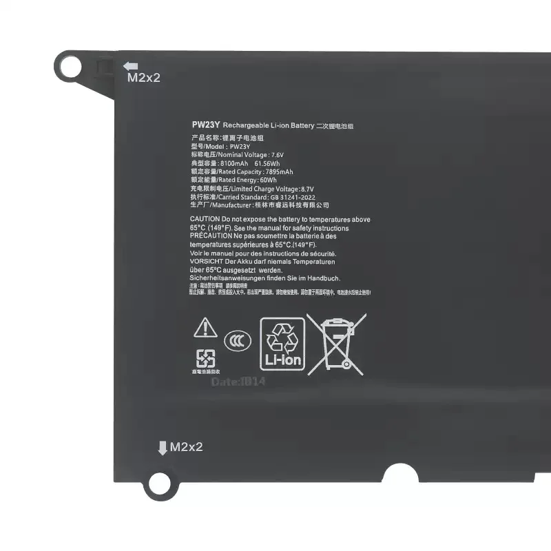 For XPS 13 9360 P54G PW23Y RNP72 TP1GT