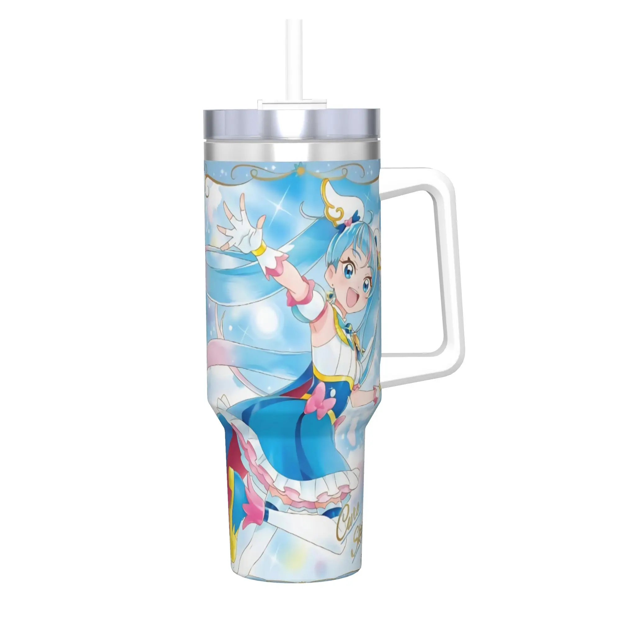 Soaring Sky Pretty Cure 40oz Tumbler Stainless Steel Double Wall Vacuum Insulated  Travel Mug With Straw