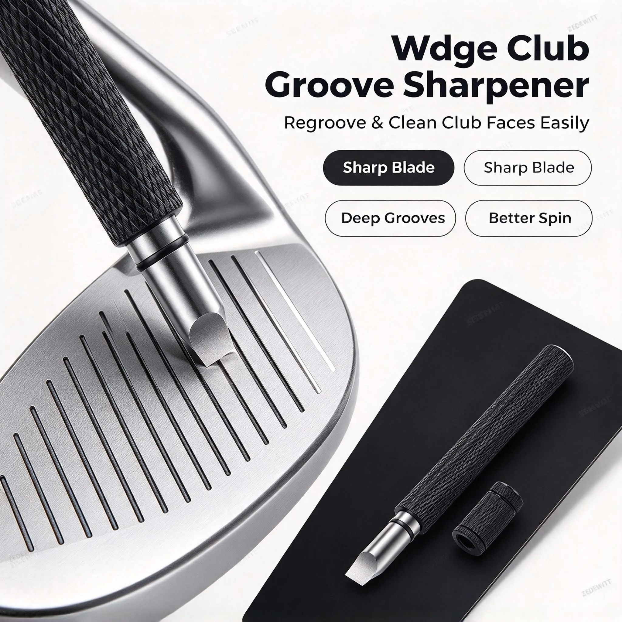 Professional Golf Groove Sharpener U V Type Square Regroover Blade Golf Club Grooving Sharpening Tool Iron Accessories Kit