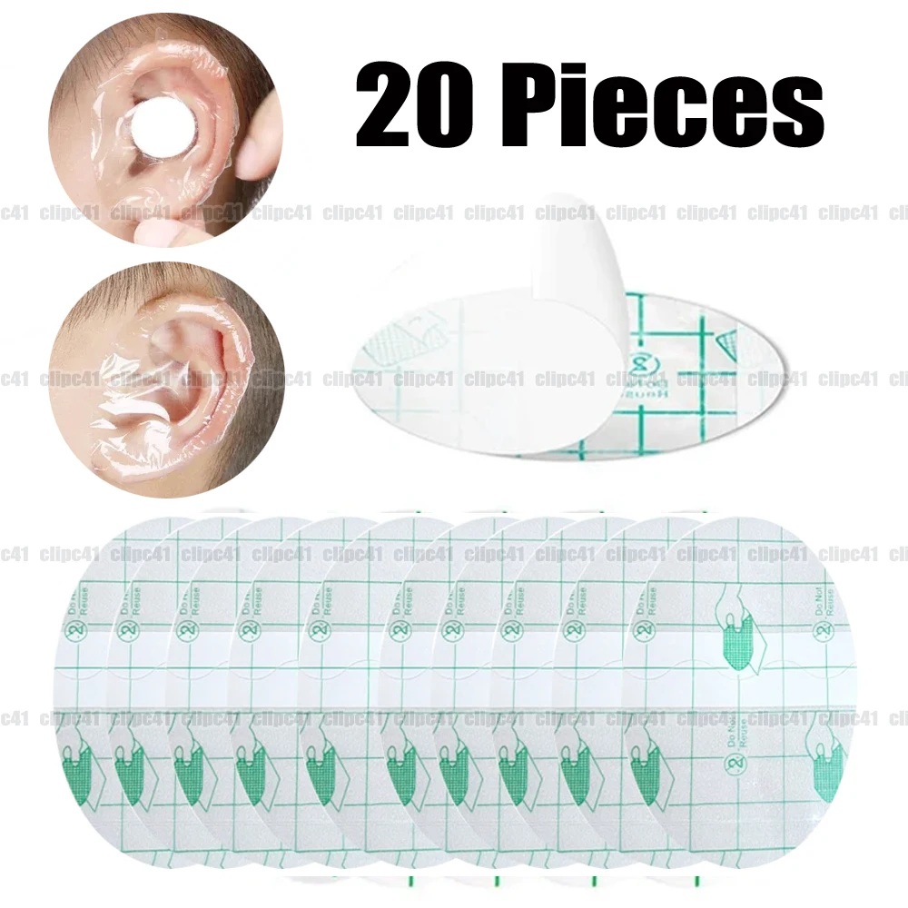 20Pcs Waterproof Ear Protector for Baby Kids Children Adult Swimming Cap Disposable Shower Ear Stickers Swimming Cover Ear Paste