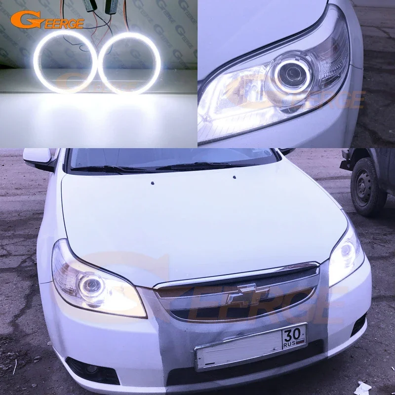 For Chevrolet Epica 2007 2008 2009 2010 2011 2012 2013 Modify Light Bulbs Ultra Bright COB Led Angel Eyes Kit Halo Rings