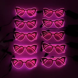 1/5PCS Luminous Glowing Heart-shaped Glasses Bride To Be Decor LED Glasses With Light Wedding Bachelor Party Glasses Photo Props