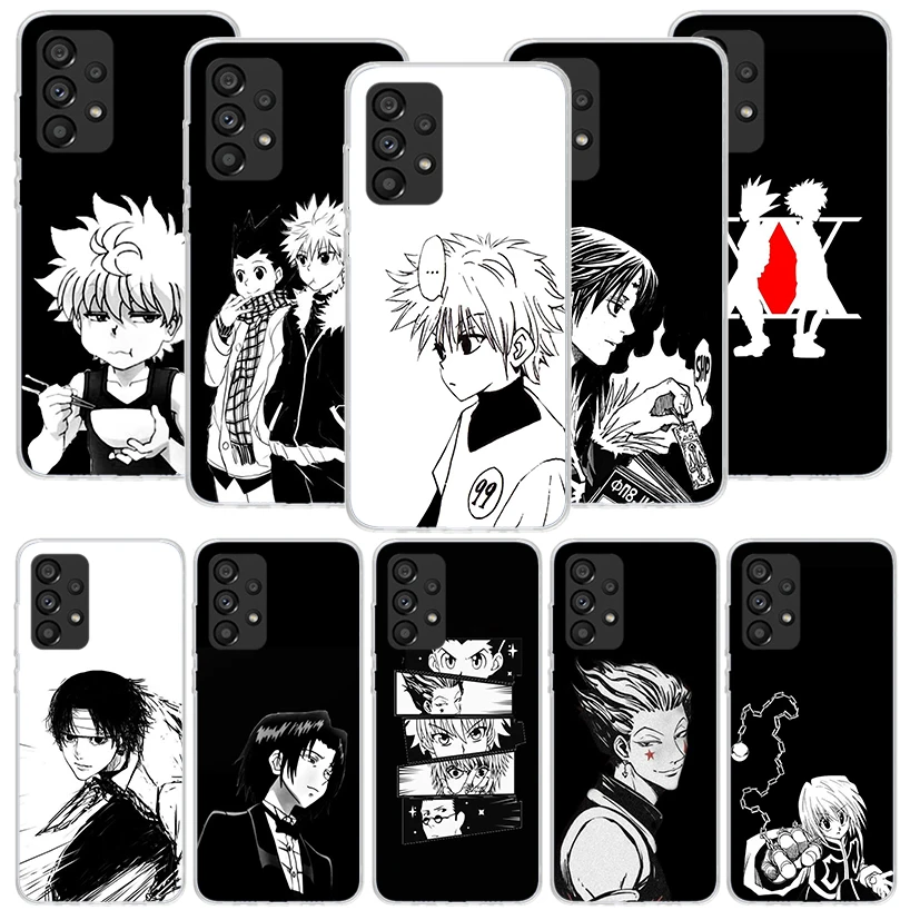 Black White Hunter HXH Phone Case For Samsung Galaxy A14 A15 A13 A12 A54 A55 A53 A52 A04S A24 A25 A23 A22 A34 A35 A33 A32 A03S A