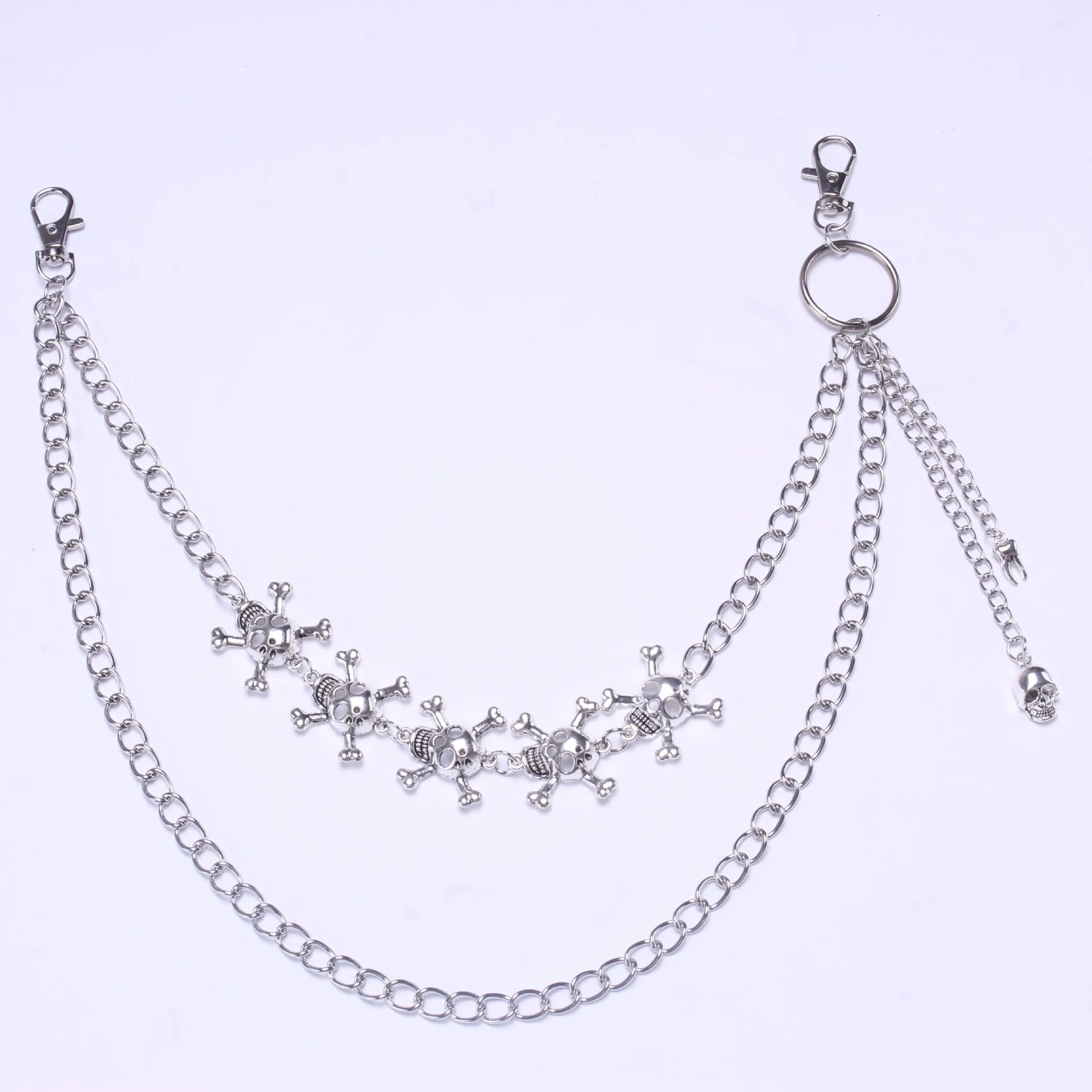 فاسق السراويل سلسلة الجمجمة الزخرفية المعادن الخصر المفاتيح للرجال النساء جان بنطلون القوطية خمر الهيب هوب مجوهرات اكسسوارات