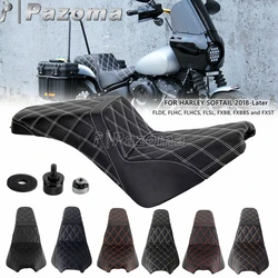 Two Up Seat Motorcycle Gel Pad Driver Passenger Seat Cushion For Harley Softail Heritage Classic Street Bob Slim Deluxe 2018-24