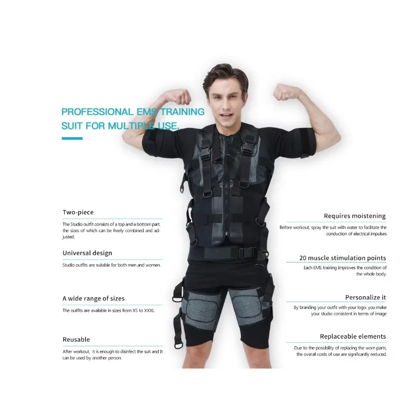 The 4th Generation Wireless Ems Vest / Electrical Muscle Stimulation Ems Fitness Suit