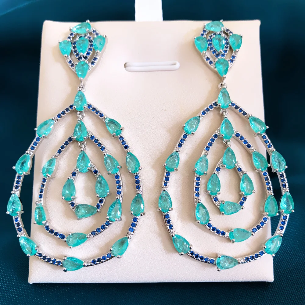

Missvikki Vintage Bohemian Party Big Pendant Earrings For Women Bridal Wedding Party Earrings Jewelry Gift New Emerald Romanic