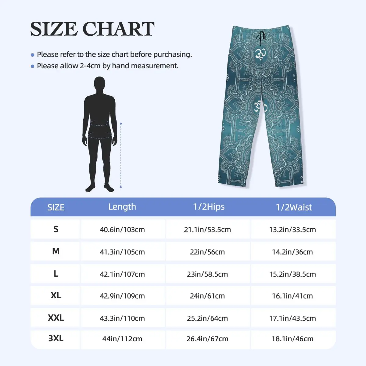Pantaloni da pigiama Mantra personalizzati Indumenti da notte da uomo Cintura elastica Om Yoga Mandala Buddismo Pantaloni da salotto per il sonno con tasche