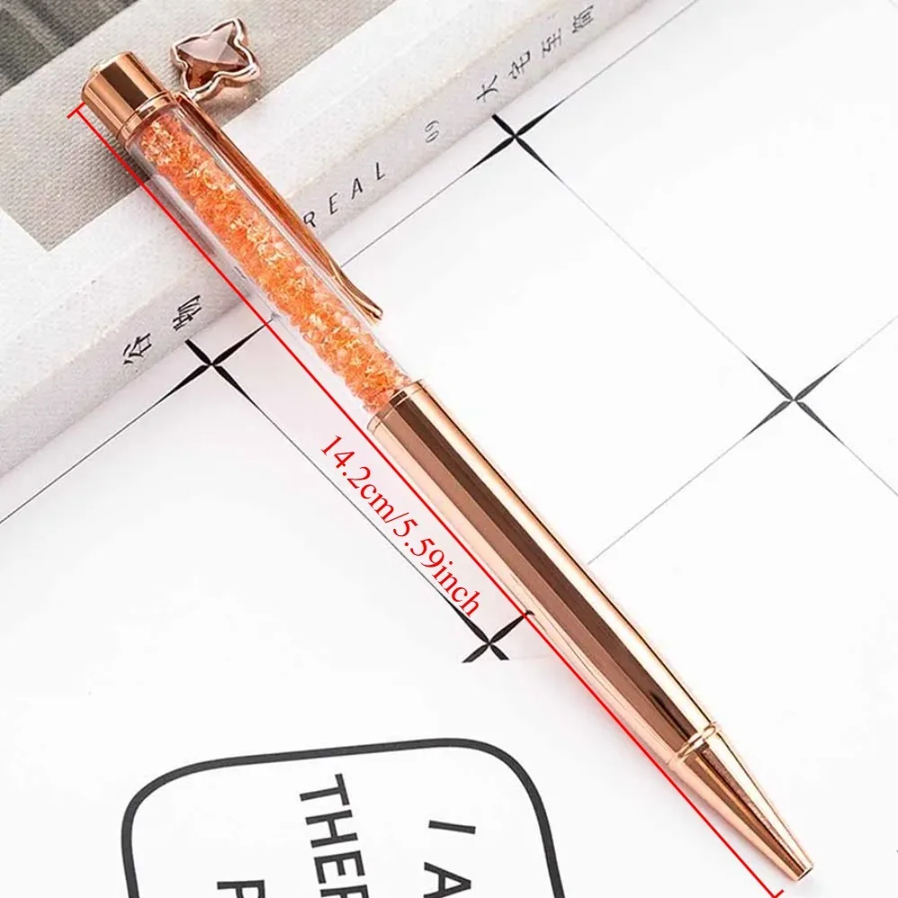 1 stks Metalen Kristal Ommerciële Balpen Hanger Ondertekening Pen Reclame Geschenken School Student Schrijven Kantoorbenodigdheden