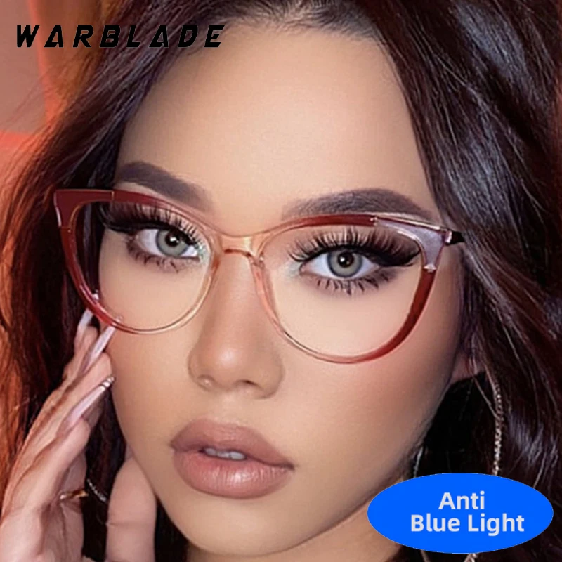 

New Luxury Fashion Cat Eye Metal Frame Women Men Eye Protection Glasses Trend Designer Optical Computer TR90 Anti-Blue Eyewear