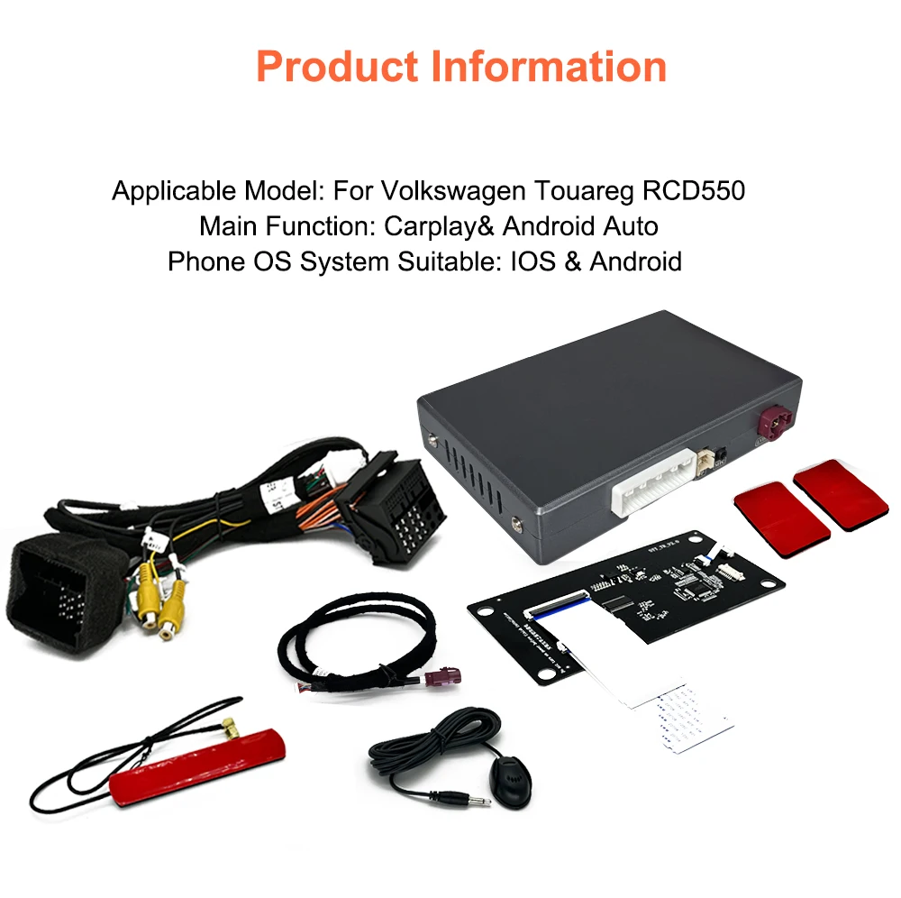 Bonroad Wireless Carplay Android Auto Retrofit Decoder Box für Volkswagen Touareg mit 6,5-Zoll-Bildschirm RCD550 2011–2018 Mirroring – Detail 13