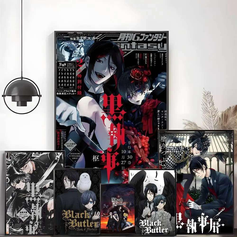 Anime B-Black Butler Poster High-definition art sticker Self adhesive waterproof home decoration