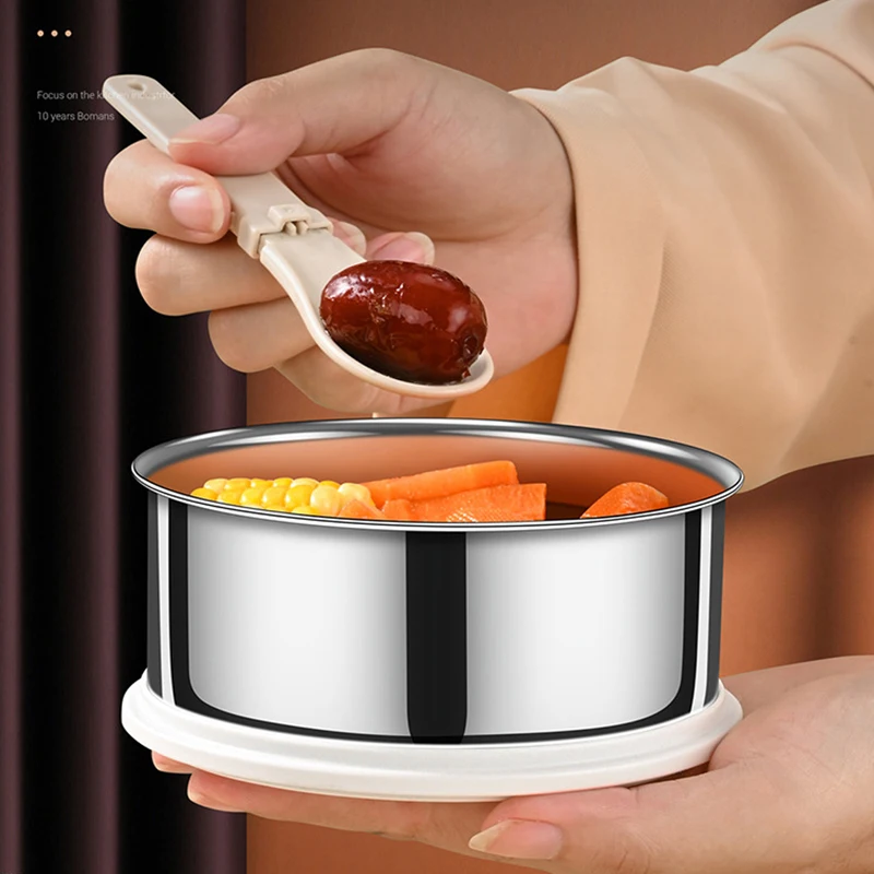 4pcs set Portable Lunch Container Set (47.5 Ounces), Stackable 304 Stainless Steel Bento Box with Utensils - view 4