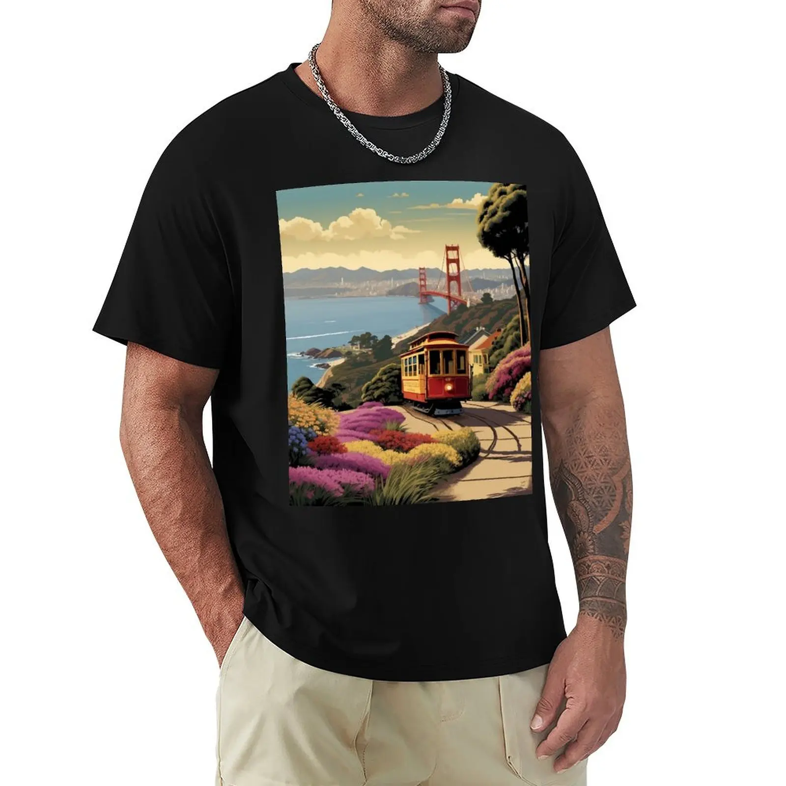 

006 Vintage San Francisco Travel Poster Design T-Shirt cute clothes affliction shirts sweat mens graphic t-shirts hip hop