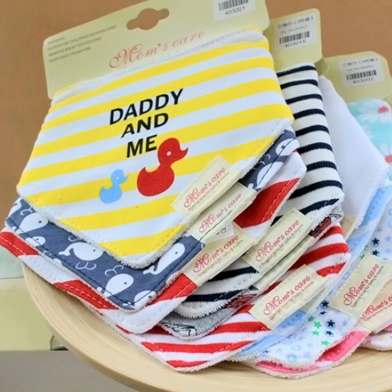 3pcs Cotton Baby Girls Boys Bibs Saliva Towel Waterproof Bandanas Cravat Infant 2 Layer Toddler Lunch Bibs Burp Cloths