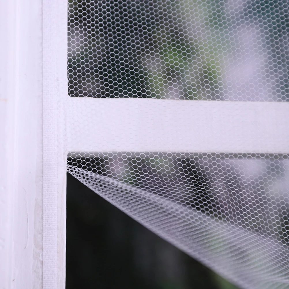 

4pcs White Multifunctional Window Screen Self-adhesive DIY Netting Replacement Door Mesh Curtain for Fly with Sticky Tape