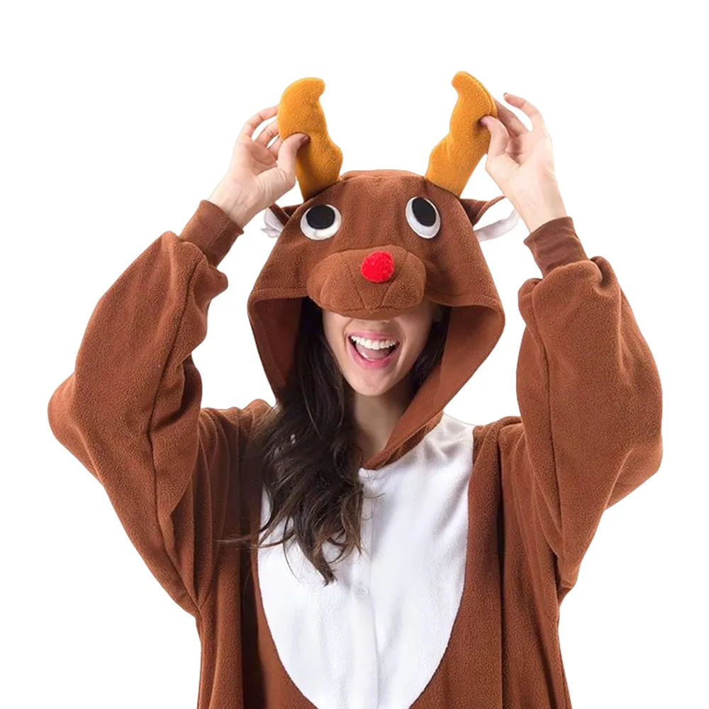 Christmas Costumes Reindeer Deer Onesie Jumpsuit Kigurumi For Adult