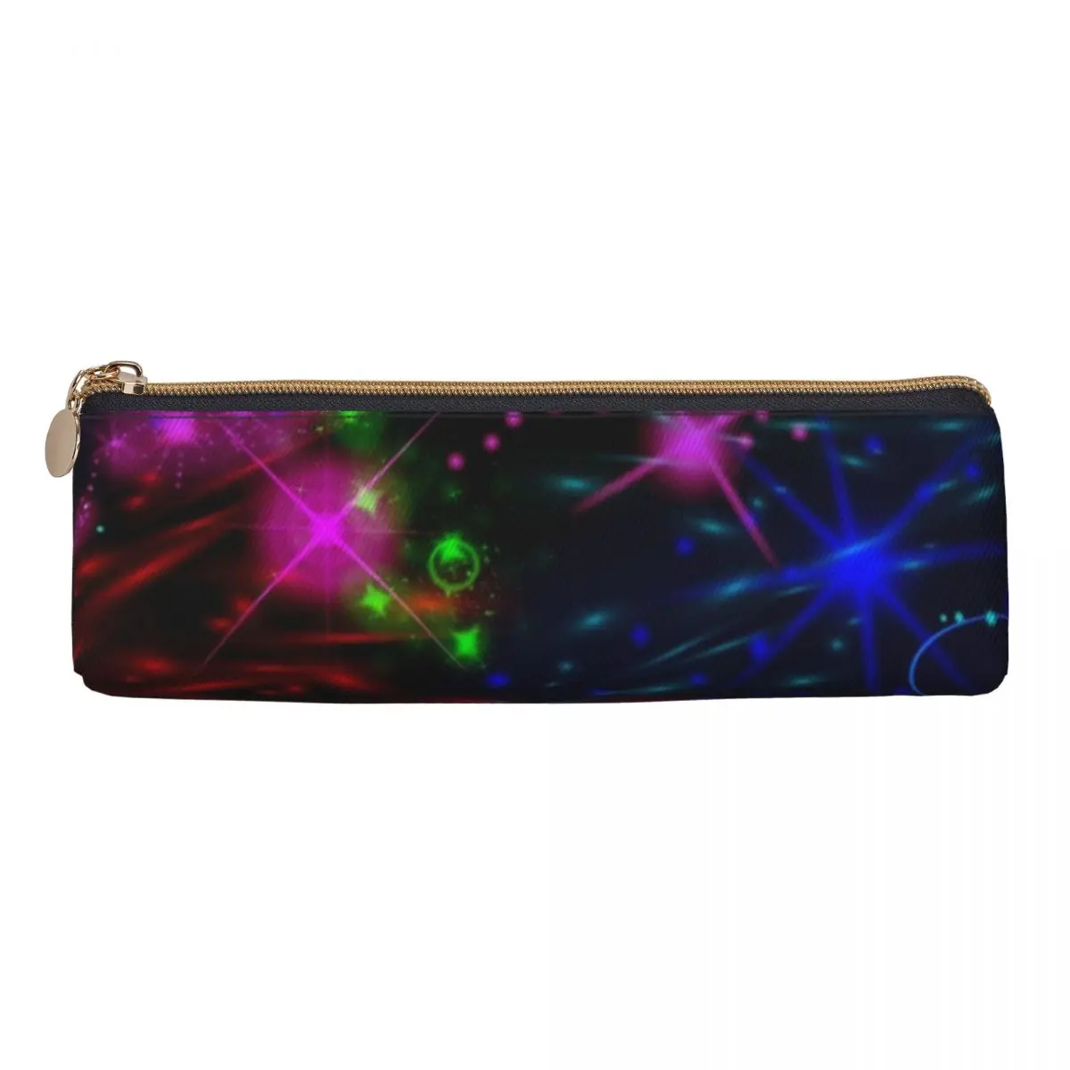 Colorful Neon Paint Pencil Case Swirls Stars Spirals Large Pen Box Boy Girl PU Leather Pencil Cases Design Stationery Organizer