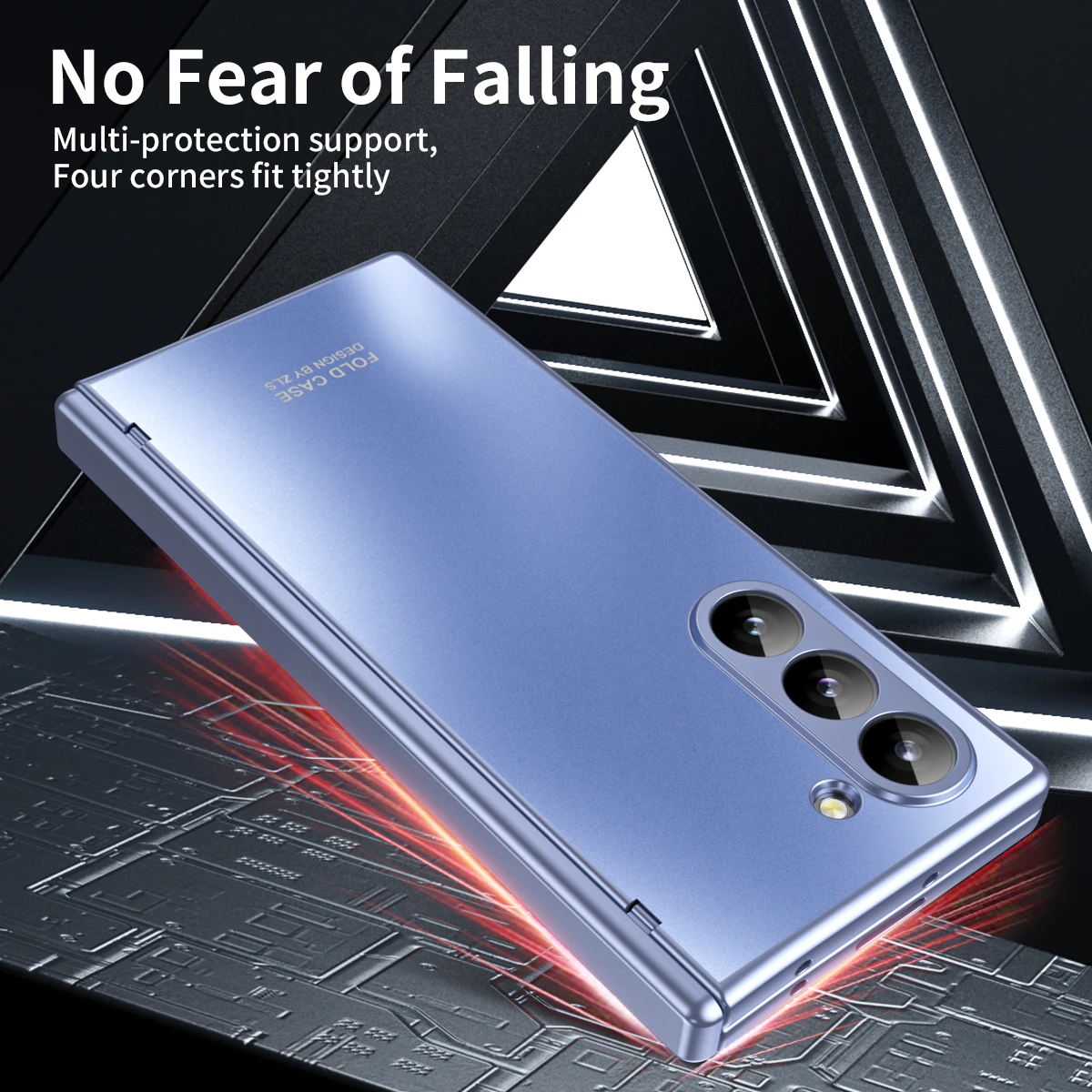 For Samsung Galaxy Z Fold 6 5 4 3 Case Luxury Skin Friendly Matte Folding All Inclusive with Tempered Film Shockproof Hard Cover