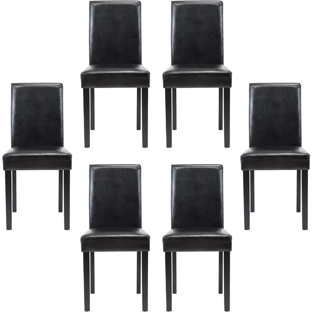 

%A Modern PU Upholstered Dining Chairs Elegant Design Dining Room Chairs (Black Set of 6) dining chair muebles sillas de come