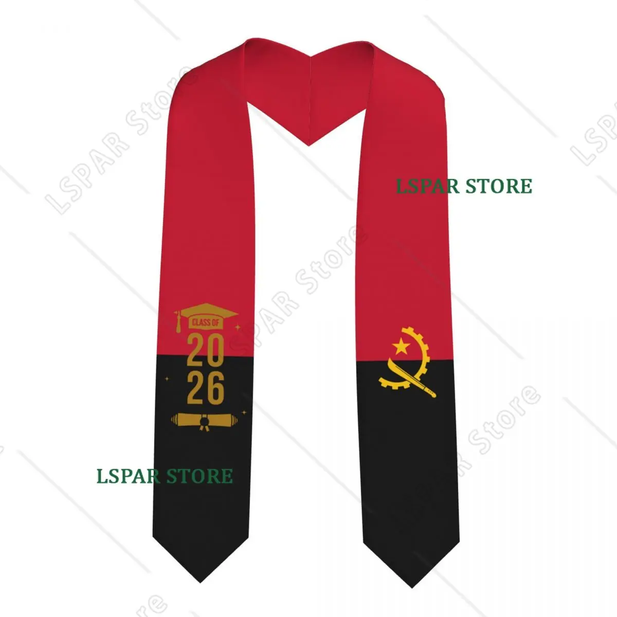 

Class Of 2026 Angola Flag Graduation Stole Sash Scarf For International Students Proud 183CM Long