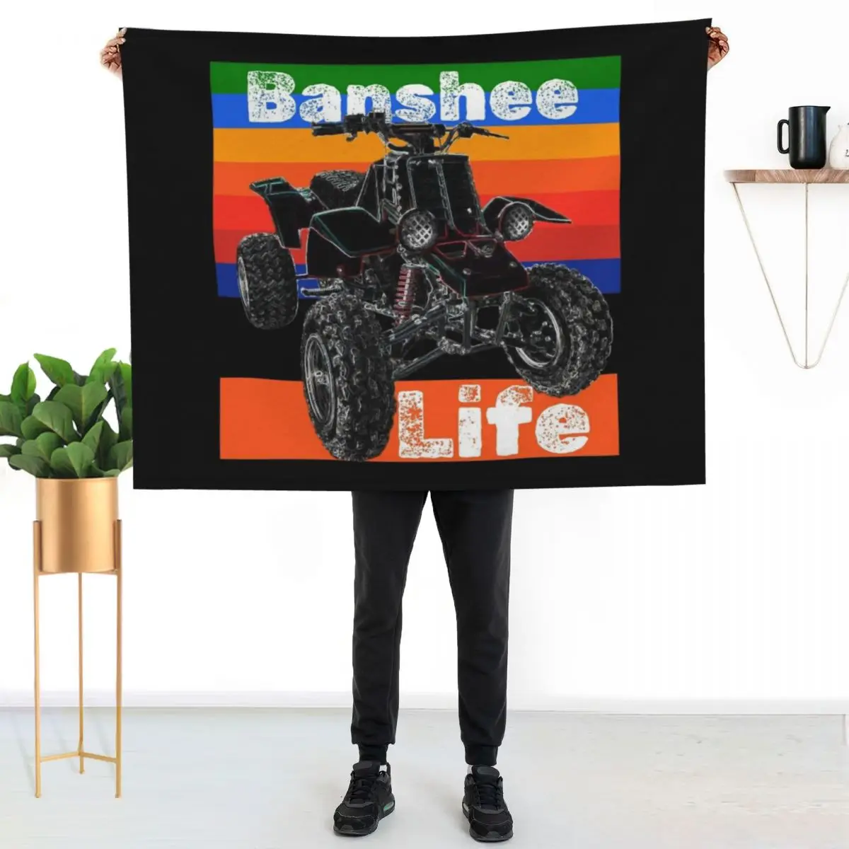 Banshee Quad ATV, Banshee Four Wheeler, Quad Bike Throw Blanket Picnic For Decorative Sofa Quilt Luxury Designer Blankets