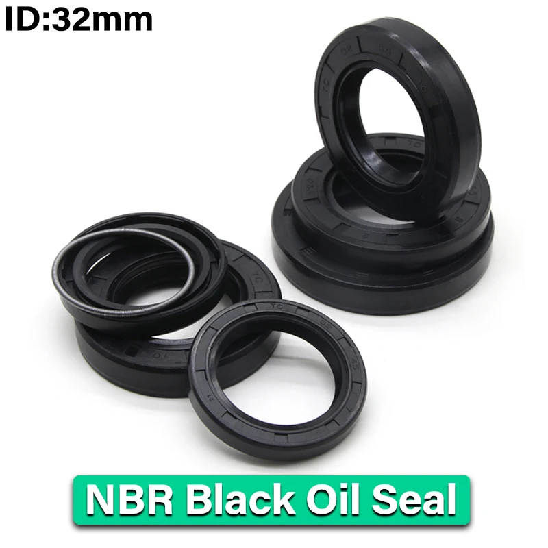 

NBR Oil Seal ID 32mm TC-32*42/43/44/45/48/50/52/55/58/60/62/65/72*5/7/8/10/12mm Nitrile Rubber Shaft Double Lip Oil Seals Gasket